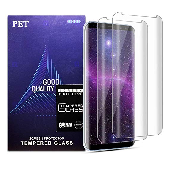 for Samsung Galaxy S8 Plus Screen Protector, [2 Pack][Case Friendly] Tempered Glass, 9H Hardness, Bubble Free, Compatible with Samsung Galaxy S8 Plus Clear