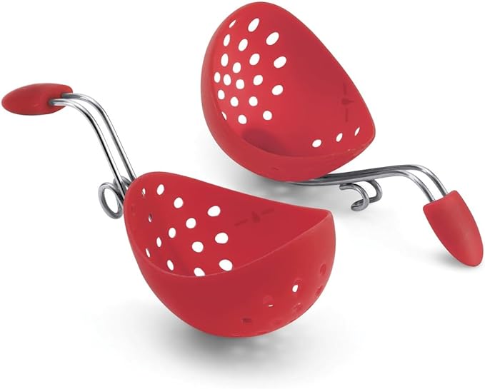 Cuisipro Egg Silicone Poacher Set of 2, Red