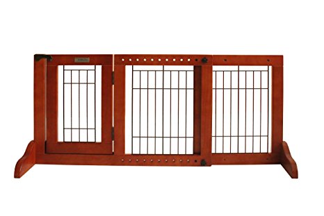 Simply Plus Wooden Pet Gate, Freestanding Pet Dog Gate, For Indoor Home & Office Use. Keeps Pets Safe . Easy Set Up, No Tools Required