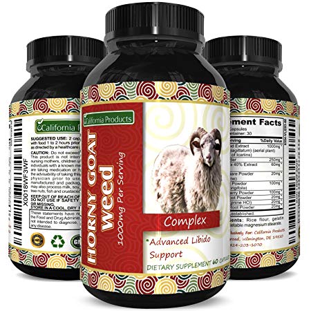 Horny Goat Weed Complex with 1000 mg Horny Goat Weed Extract and Extra Strength Tongkat Ali Root Powder 100% Pure and Natural Maca Root Extract Pharmaceutical Grade Maca Root Powder