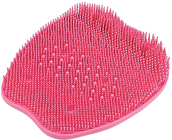 Shower Foot Scrubber Massager Cleaner for Shower Floor , Acupressure Mat with Non-Slip Suction Cups, Improve Circulation,Exfoliation, Massage Mat, Foot Cleanerand Reduce Feet Pain (Pink)