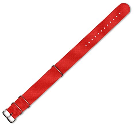 18mm Military MoD Ballistic Nylon G10 Watch Band - Red