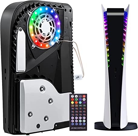 NexiGo RGB LED Light Strip for Playstation 5 Console, with Music Sync and 8 Colors 400  Effects, IR Remote/USB Control, DIY Decoration Flexible Tape Light Strips for PS5 Disc & Digital Editions