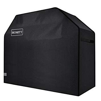 Homitt Gas Grill Cover 58 inch 600D Heavy Duty Waterproof BBQ Cover with Handles and Straps for Weber Genesis II 3 Burner & Genesis 300 Series Grills etc.