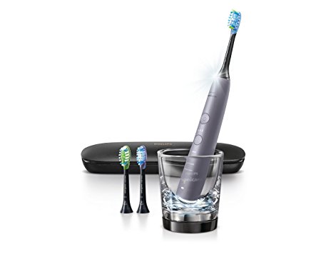 Philips Sonicare Diamond Clean Smart Electric 9300 Series Rechargeable Toothbrush for Complete Oral Care, Grey, HX9903/41