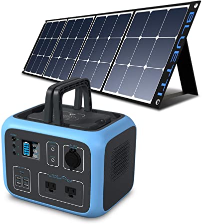 BLUETTI AC50S 500Wh Portable Power Station with Solar Panel Included, 300W/Dual AC Outlet Solar Generator Camping Battery Backup for Travel Trip RV Home Bundle w/120W Solar Charger