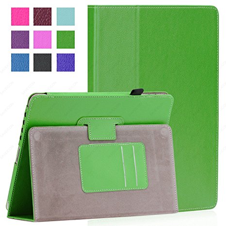 SAVEICON Green PU Folio Leather Case Cover with Built-in Stand for Apple iPad 1 1st Generation