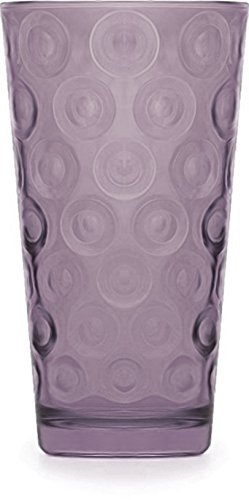 Circleware 44802 Circles Plum Beverage Drinking Glasses, Set of 4, 17 ounce