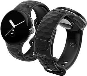 Caseology Parallax Band Designed for Google Pixel Watch 2 Band and Pixel Watch Band (1st and 2nd gen) - Matte Black