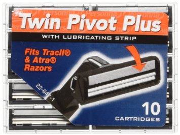 50 Personna TWIN PIVOT Plus Cartridges with Lubricating Strip for Gillette Atra and Trac II Razors - 5 Packs of 10 Blades