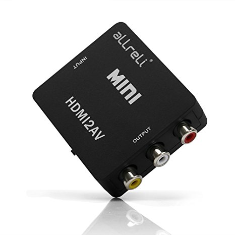 aLLreLi 1080P HDMI to AV Composite 3RCA CVBS Video Audio Converter for TV, PC, PS3 / PS4, Xbox 360 / One, Blu-Ray, SKY HD, VHS, VCR, DVD, DVR (Black)