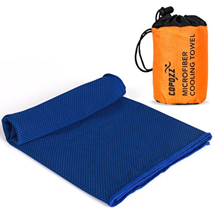 Cooling Towel, COPOZZ Ultra Compact PVA Cooling Towel(40 x 12") for Instant Relief - Stay Cool for Bowling Fitness Yoga Travel Camping Golf Football & Outdoor Sports Neck Headband Bandana Scarf