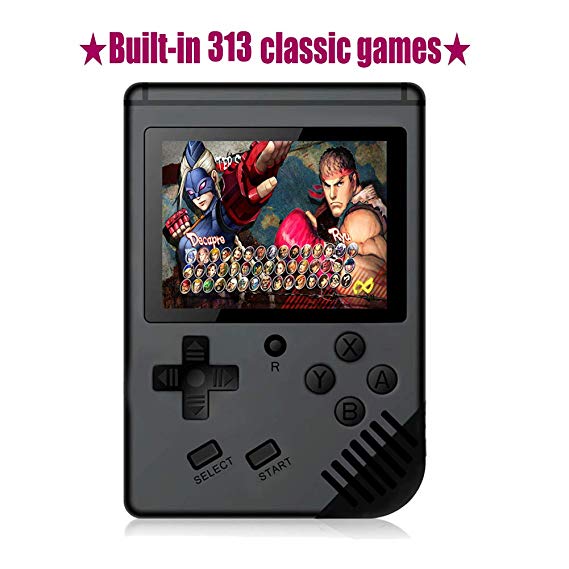 Huongoo Handheld Game Console, Portable Video Game 3 Inch HD Screen 313 Classic Games,Retro Game Console Can Play on TV, Good Gifts for Kids to Adult. (Black)