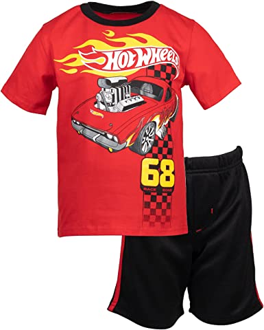 Hot Wheels Graphic T-Shirt & Mesh Shorts Set