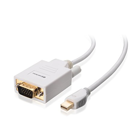 Cable Matters Mini DisplayPort (Thunderbolt™ 2 port Compatible) to VGA Cable in White 6 Feet