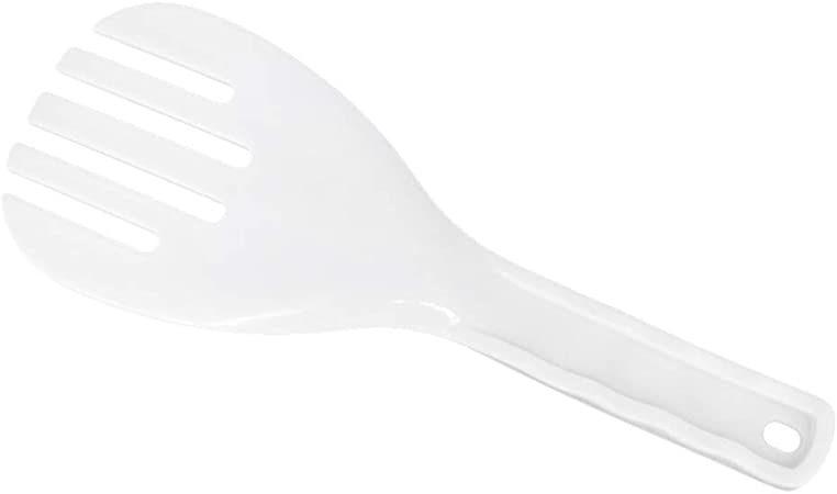 Hemoton 2pcs Rice Paddle Spoon Plastic Non-Stick Rice Spoon Kitchen Utensils for Home Restaurant Hotel White