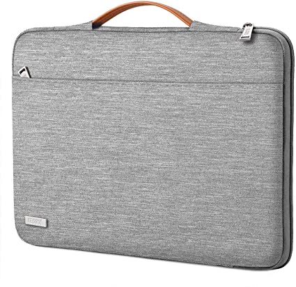 TECOOL 12.3-13 Inch Laptop Sleeve Case with Retractable Handle for 2020 2019 New MacBook Air 13, 2016-2019 MacBook Pro 13, Surface Pro 7/6/5, HP Envy, Chromebook Sleeve Bag Water Repellent, Gray