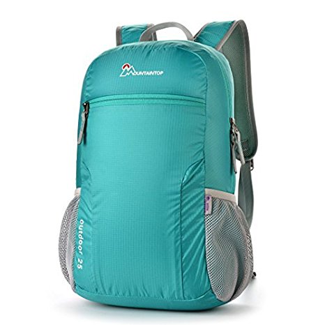 Mountaintop 25L Foldable Daypack/Lightweight Packable Backpack for Travel,Camping,Hiking,School,Sports-Ultralight and Handy