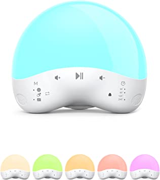 Baby Noise Night Light for Kids with Color Changing Mode, APP & Voice Control, Auto-Off Timer, Sleep Trainer for Baby, 25 Non-Looping Sounds & Warm Night Light, Toddler