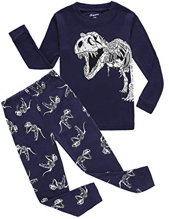 Dolphin&Fish Boys Pajamas Dinosaur 100% Cotton Toddler Pjs Kids Sleepwear Clothes Set