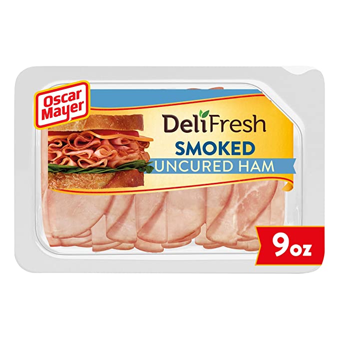 Oscar Mayer Deli Fresh Smoked Uncured Ham Sliced Lunch Meat (9 oz Tray)