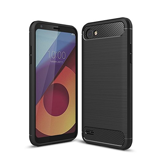 LG Q6 Case, LG G6 Mini Case, LG Q6 Plus Case - Suensan TPU Shock Absorption Technology Raised Bezels Protective Case Cover for LG LG Q6 (TPU Black)