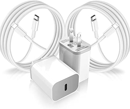 iPhone Fast Charger 2Pack,MFi Certified USB-C Wall Charger with 6Ft Type C to Lightning Cable for iPhone 12 11 Pro XR XS Max X 8 Plus iPad AirPods and More