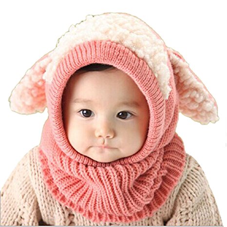 Lowpricenice Winter Baby Kids Girls Boys Warm Woolen Coif Hood Scarf Caps Hats