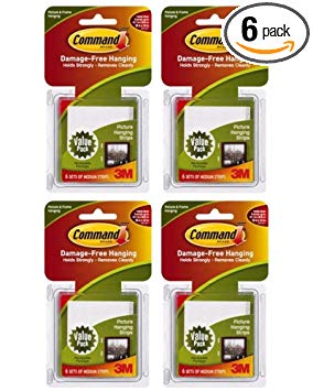 Command Medium Picture-Hanging Strips, White, 24-Sets