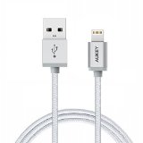 Apple MFI Certified Aukey 12m  395ft Nylon Braided Lightning to USB Cable Charging Cable 8 Pin Sync and Charging Cord for iPhone 6S 6S Plus iPad Pro and iPod Gray