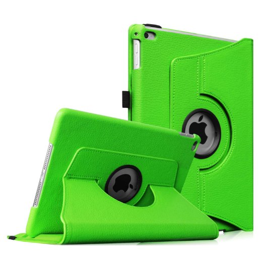 Fintie iPad Air 2 Case - 360 Degree Rotating Stand Case with Smart Cover Auto Sleep / Wake Feature for Apple iPad Air 2 (iPad 6) 2014 Model, Green