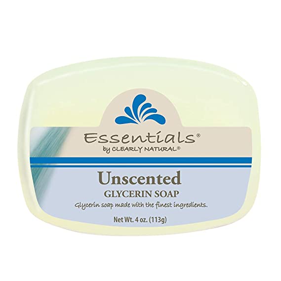 Clearly Natural Essentials Glycerin Bar Soap Unscented, Pack of 12, 4-Ounces Each