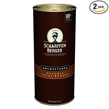 Scharffen Berger Natural Unsweetened Cocoa Powder, 6-Ounce Canisters (Pack of 2)