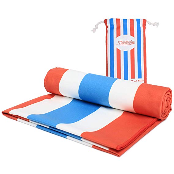 Riptide Beach towel stripes | Microfibre bath towel, travel towel, beach towel | Quick-drying, ultra-light, space-saving
