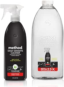 Method Daily Granite Cleaner, Apple Orchard, Set includes 68 oz. Refill and 28 oz. Spray Bottle, 28 Ounce Spray and 68 Ounce Refill