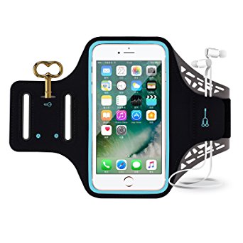 Sport Armband, Yomole Sweatproof Running Exercise Fitness Cell Phone Sportband Bag with Fingerprint Touch & Key Holder & Card Slot for iPhone 7, 7 Plus 6 Plus Samsung Galaxy S8 S7 Edge Note LG (Black)