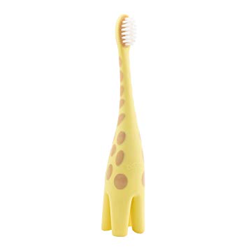 Dr. Brown's Baby Toothbrush, Giraffe Infant-to-Toddler Toothbrush, Soft Bristles, Training Toothbrush, Infant Toothbrush, BPA Free, Yellow/Tan