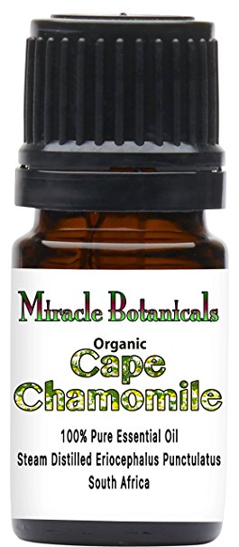 Miracle Botanicals Organic Cape Chamomile Essential Oil - 100% Pure Eriocephalus Punctulatus - Therapeutic Grade 5ml