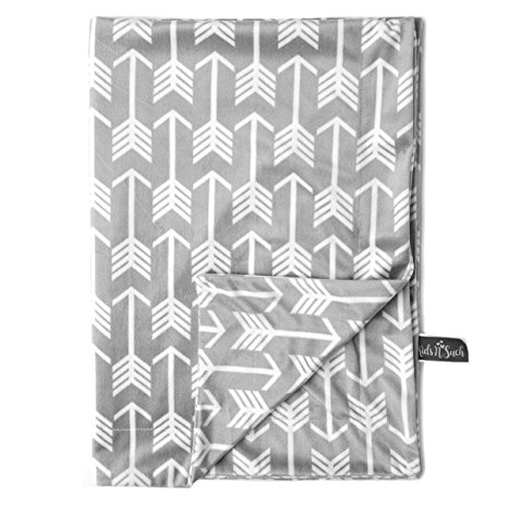 Kids N' Such Minky Baby Blanket 30" x 40" - Grey Arrow - Soft Swaddle Blanket for Newborns and Toddlers - Best for Boys or Girls Crib Bedding, Nursery, and Security - Plush Double Layer Fleece Fabric