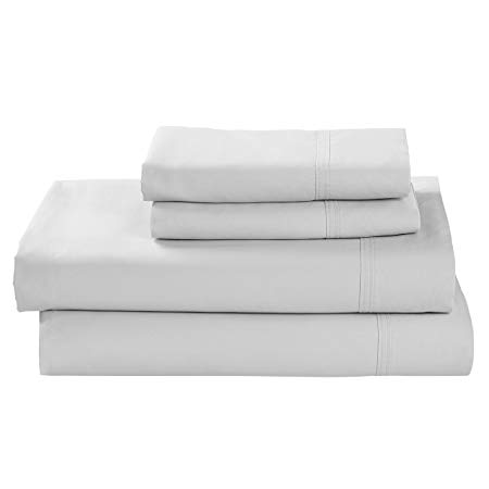 Rivet Percale 100% Organic Cotton Sheet Set, Easy Care, King, White