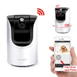 Zmodo 10 Megapixel 1280 x 720 Pan and Tilt Smart Wireless IP Network Security Camera Easy Remote Access Two-way Audio