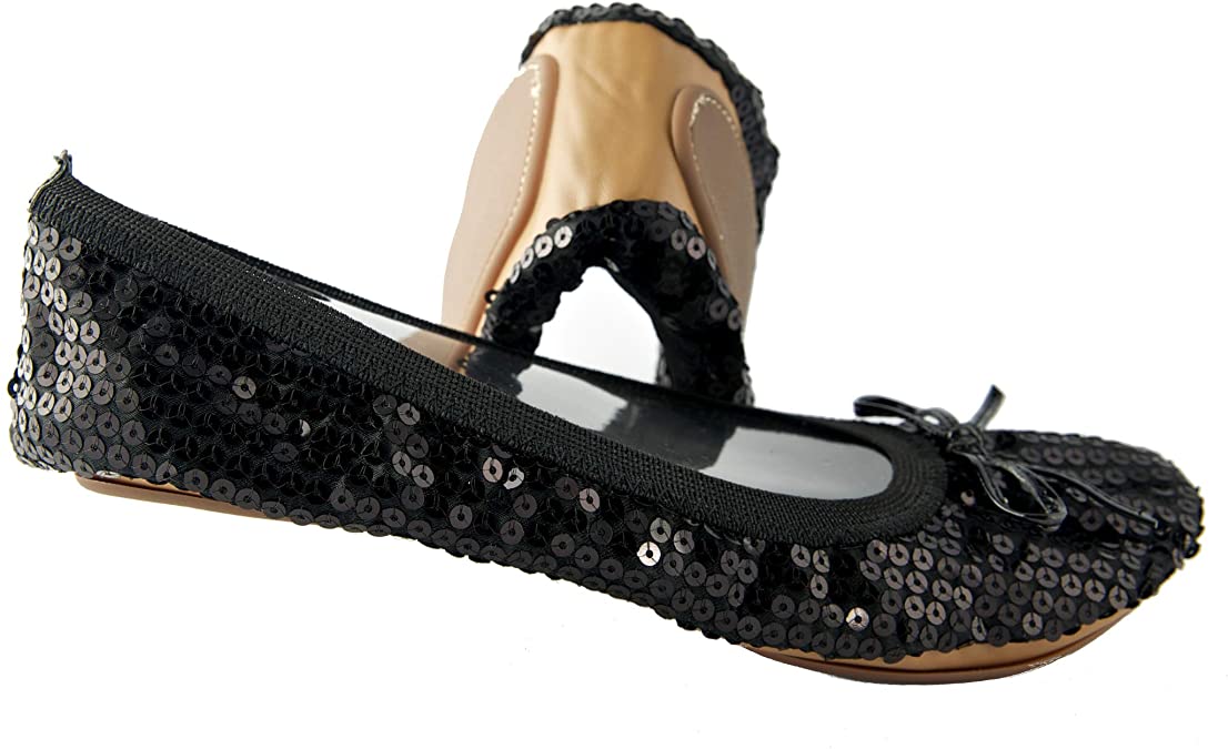 Sequin Foldable Portable Flats That fold and fit in a Bag