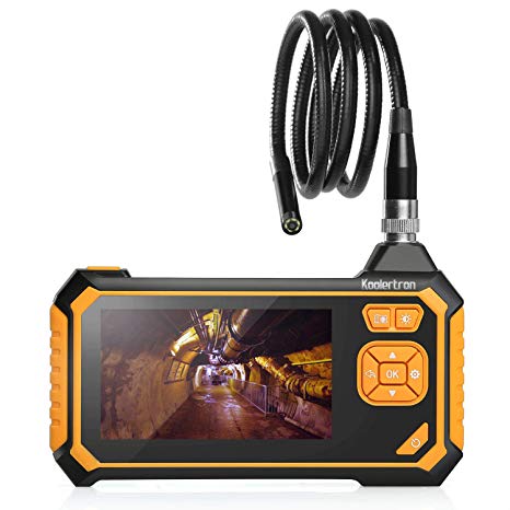 Koolertron 4.3inch LCD Industrial Endoscope,1080P HD Professional Micro Video Inspection Camera,8mm Waterproof Snake Tube Camera Handheld Digital Video Recorder with 6 LED Lights,Lithium-Ion Battery