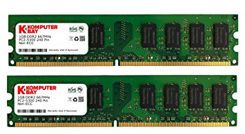 Komputerbay 2GB 2x 1GB DDR2 PC2 5300 667Mhz 240 Pin DIMM 2 GB KIT