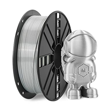 PLA Filament 1.75mm Dimensional Accuracy  /- 0.02 mm，PLA 3D Printer Filament with Vacuum Sealed,for Most 3D FDM Printer,Silk Gray,1kg Spool