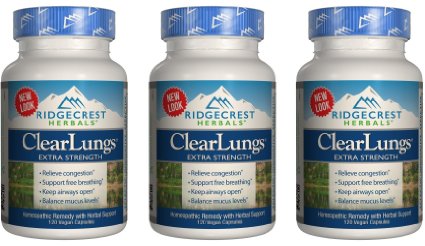 RidgeCrest Clearlungs Extra Strength, Homeo/Herbal Decongestant (360 Veggie Caps)
