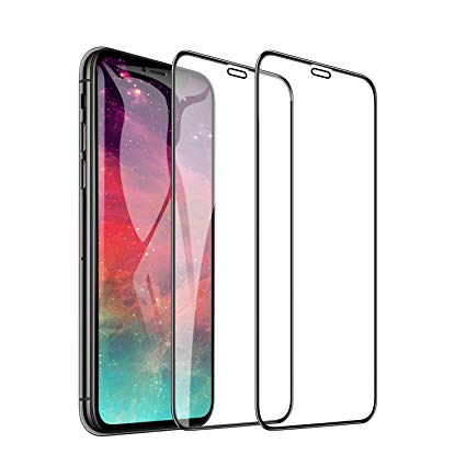 Screen Protector Compatible for iPhone XR, Tempered Glass Screen Protector [3D Touch] 9D Full Coverage Round Edge, 9H Hardness, No Bubble Work with Most Case (2-Pack, 6.1 inch)