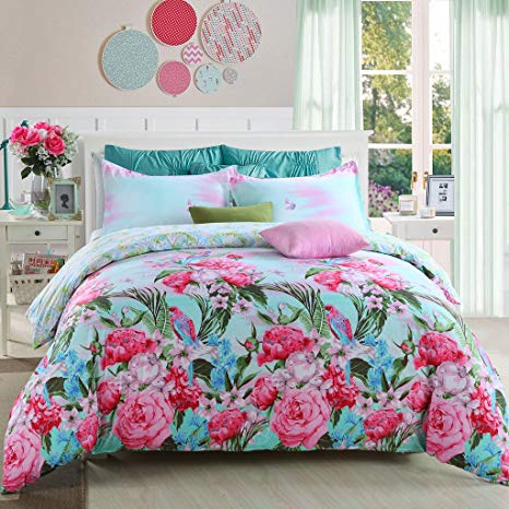 GOOFUN-D4T Duvet Cover Set/Bedding Set(1 Duvet Cover   1 Pillow Sham) Lightweight Microfiber Well Designed Print Pattern - Comfortable, Breathable, Soft & Extremely Durable,Twin Size