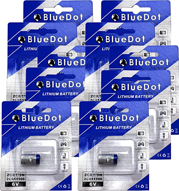 BlueDot Trading 2CR1/3N Lithium Cell Battery, 10 Pack