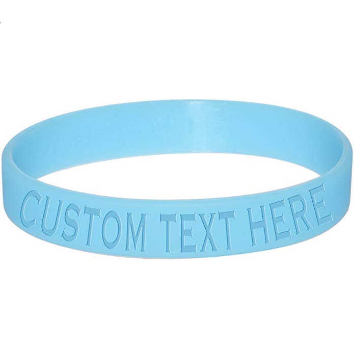 Body Candy Customizable Blue Silicone Style 1 Glow in the Dark Stretch Personalized Message Bracelet